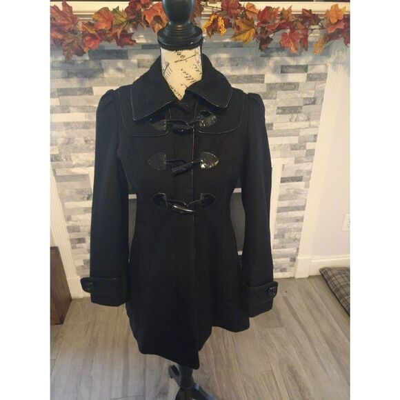Guess  wool blend coat Black Pxs Vintage Classic - Picture 2 of 9